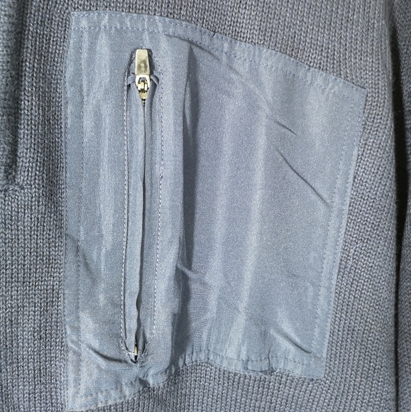 Coleman Quarter-Zip Sweater Men's  Size L Deep Sea  Zipper Pocket  Dark Blue New - Picture 4 of 12